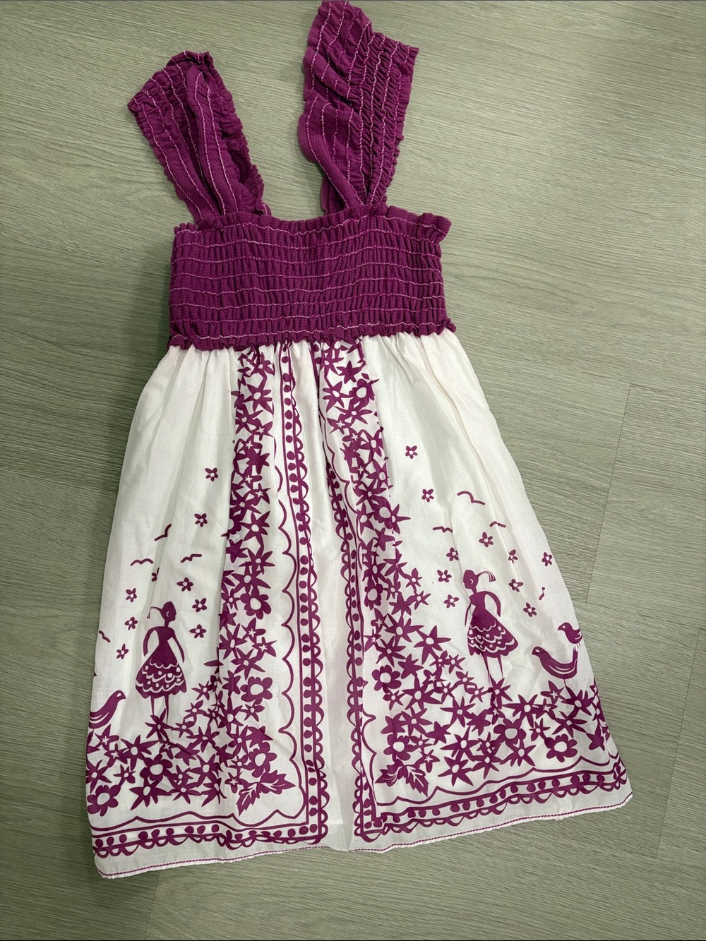 Chelsea & Violet White Sundress with Magenta Floral Print